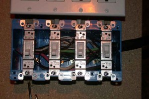 switches screwed into place