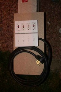 completed power distribution board, top view