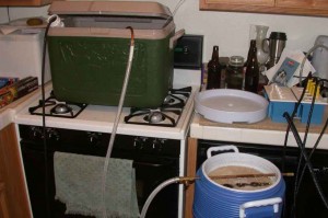 HLT, mash tun, & power distribution board